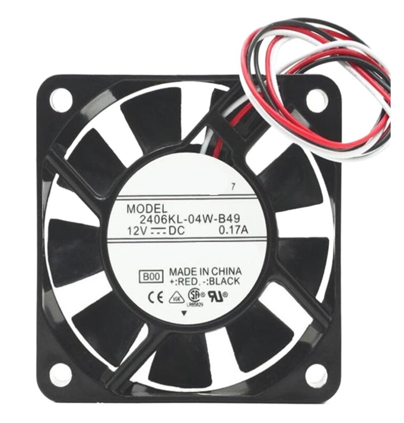 YMUGUEGH 2406KL-04W-B49 12V 0.17A 6CM three-wire cooling fan