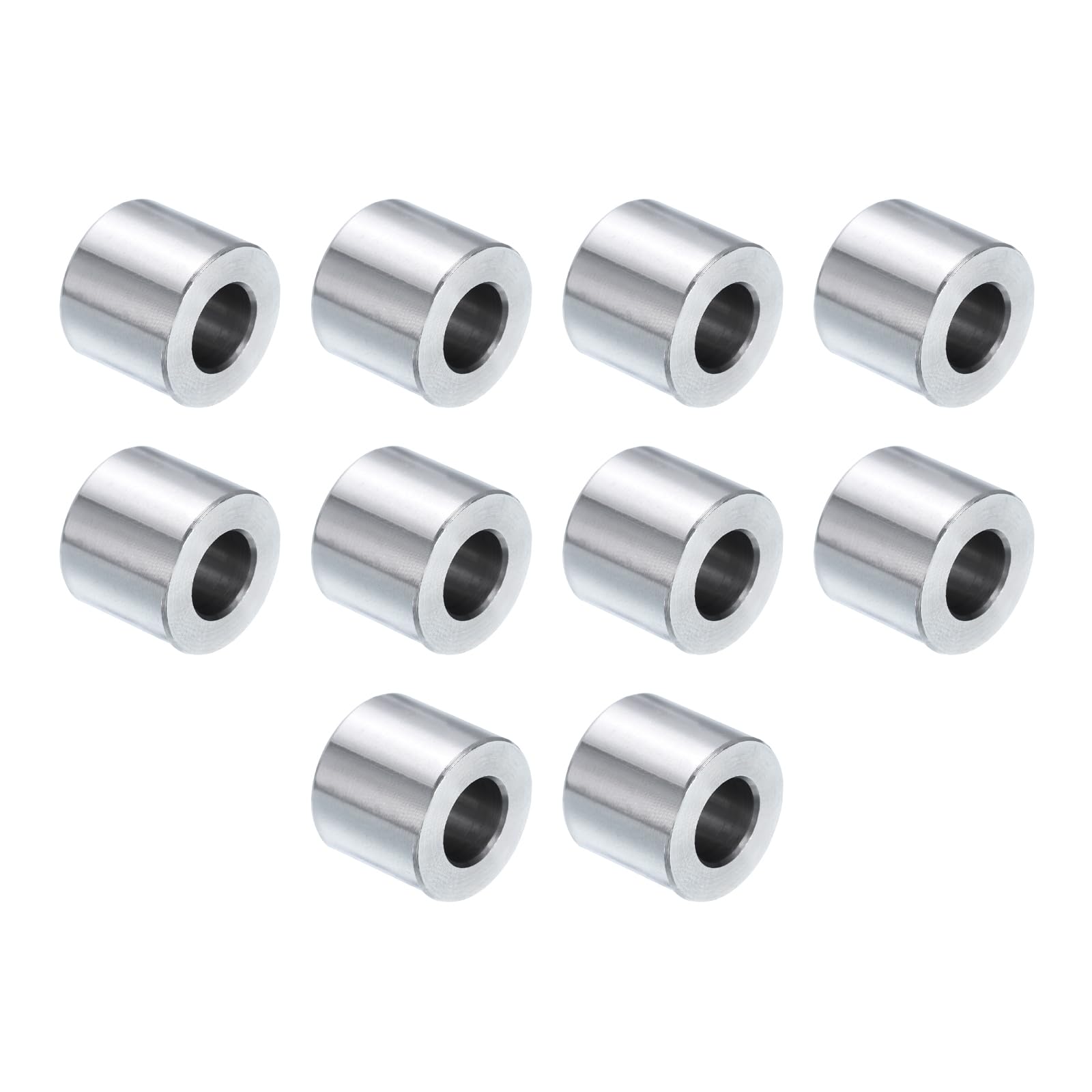 uxcell 10pcs Stainless Steel Spacer 3/8" Bore x 3/4" OD x 1/2" Length Screw Standoff Bushing Plain Finish Round Metal Spacer for 3/8 Screws Bolts and Rods