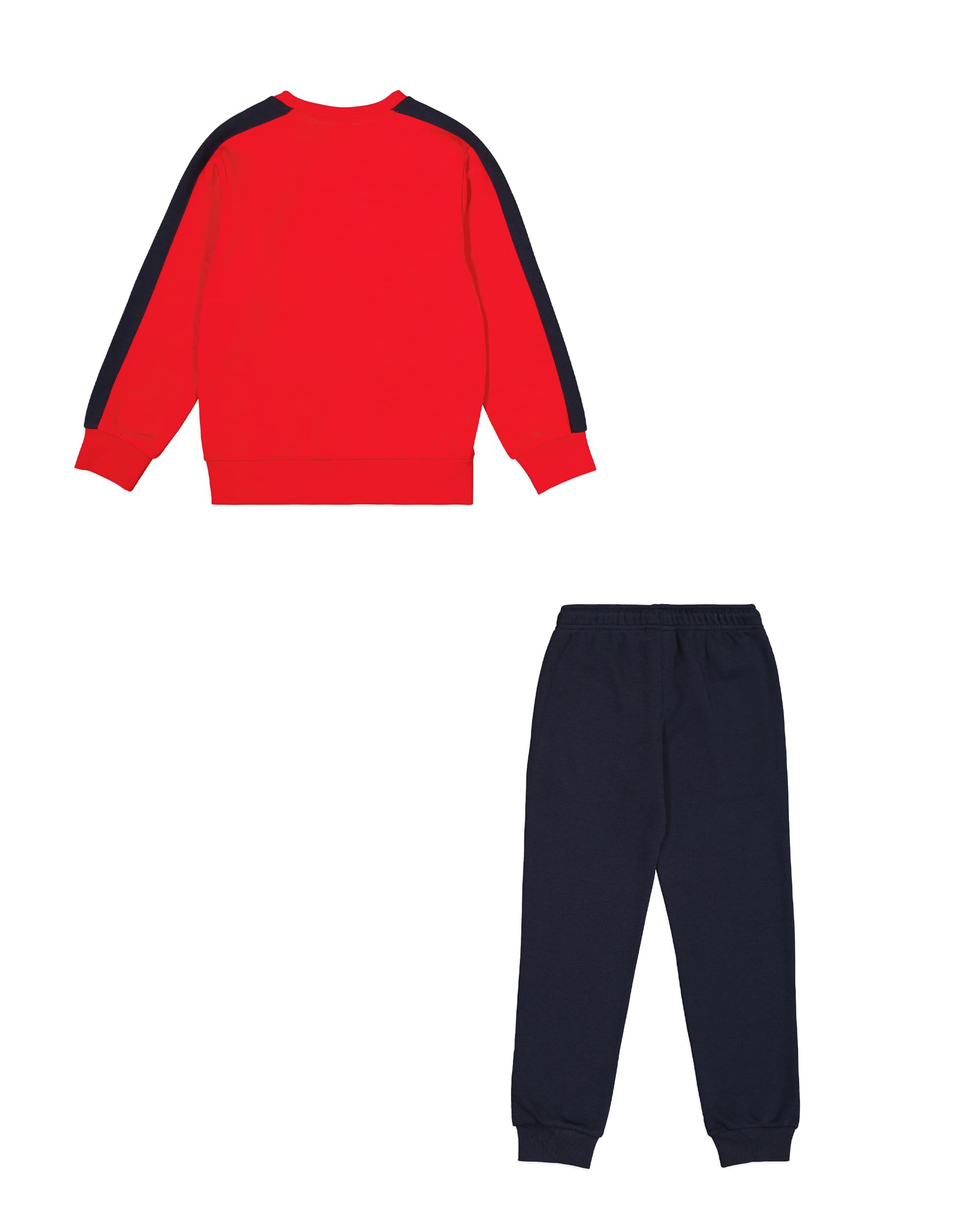 Champion Legacy Retro Sport B (306862) - Chándal de forro polar Powerblend compacto y ultraligero, multicolor bermellón/azul marino (CRD/NNY/WHT), 5-6 años (XS) Niño FW24