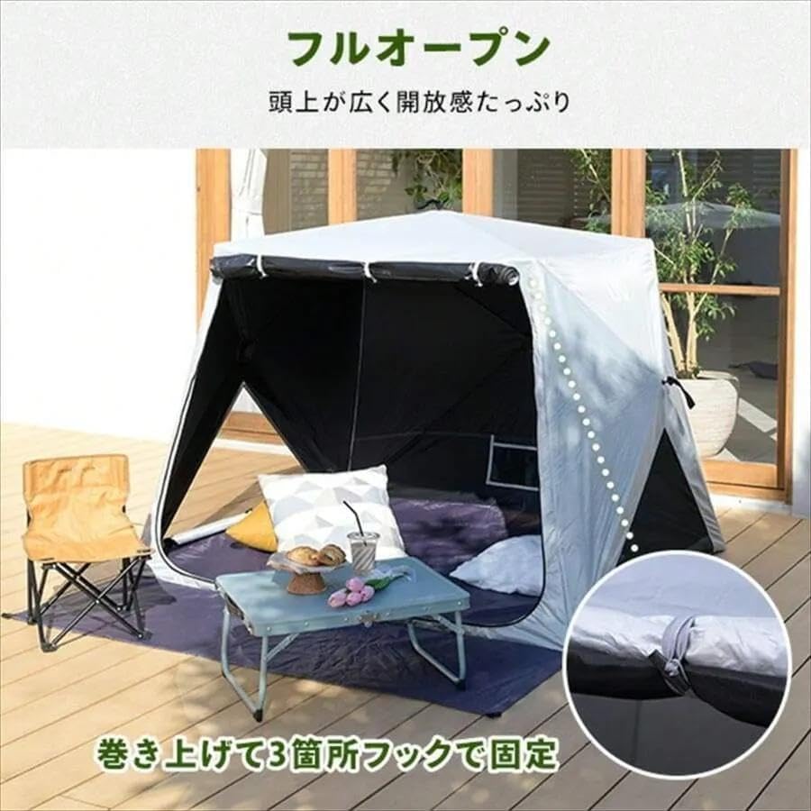 BULLDOG キャンプテント 2ドア 4窓 ブラック BULLDOG 2ドア 4窓