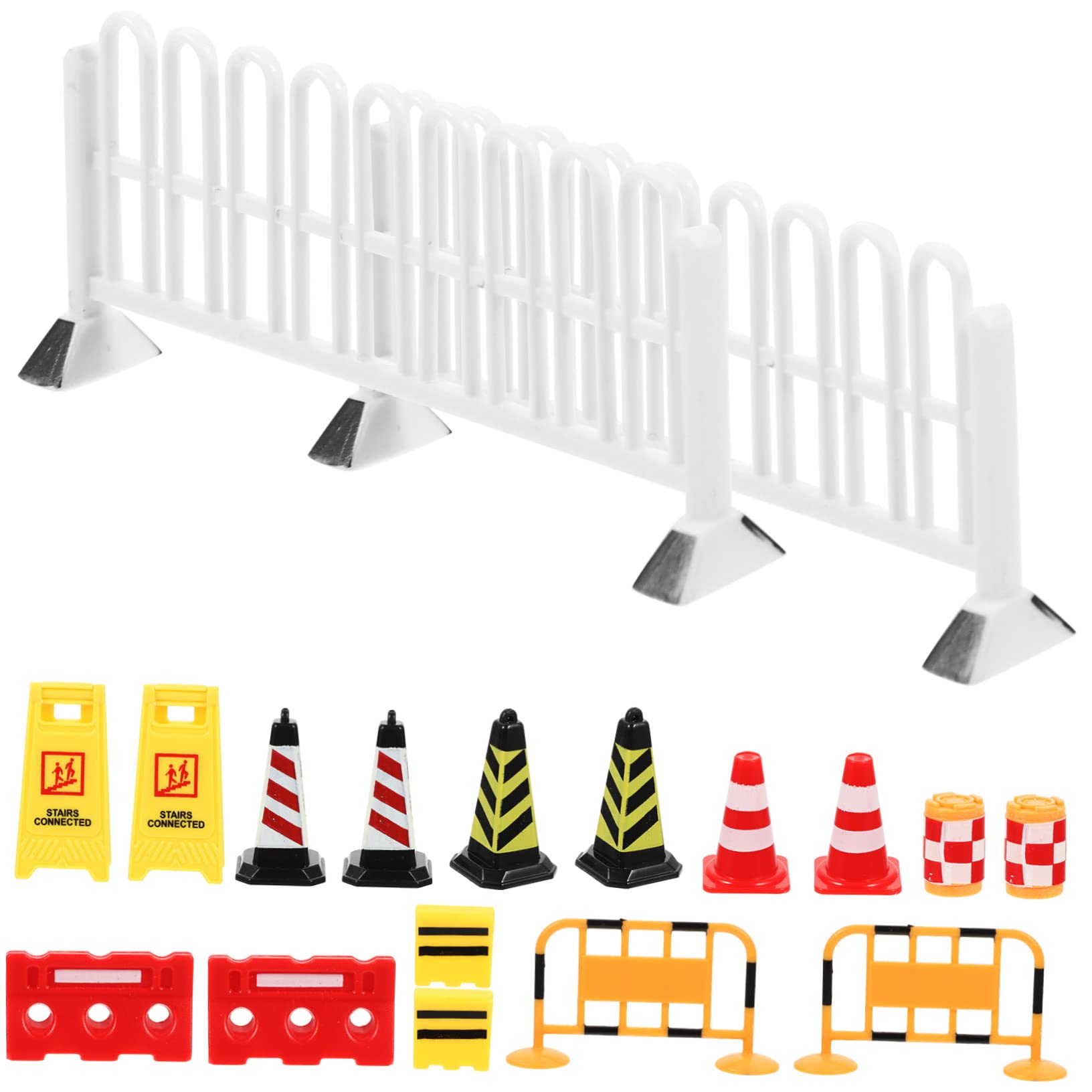CORHAD Boys and Girls's Traffic Signs Set 18pcs Mini Traffic Road Signs Road Block Toys Barricade for Learning and Play