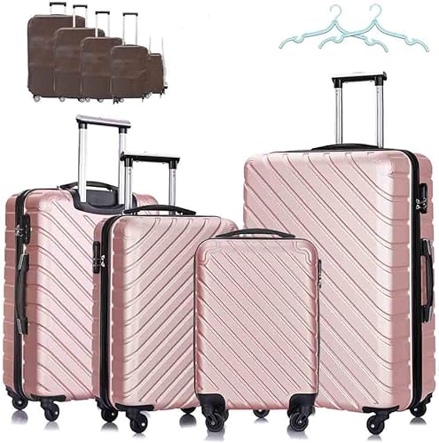 Miniatura 9 de Apelila - Juego de equipaje con 4 maletas con ruedas giratorias con fundas y ganchos gratis en el interior