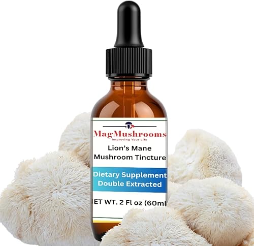 MagMushrooms - Tintura de melena de león, alta potencia, doble extracción, 60 dosis diarias