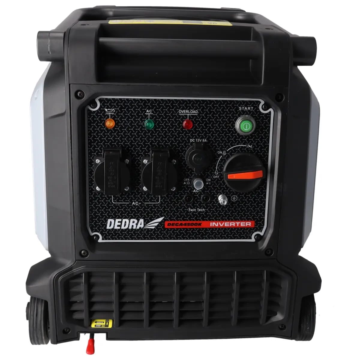 DEDRA Inverter-Stromerzeuger 3,5/3,8 kW Stromgenerator, 2800 U/Min Benzin Notstromaggregat, kompaktes „Koffer“-Design, Stromquelle für Haushalte, Kleingärten, Campingplätze, mit Sicherheitsfunktionen