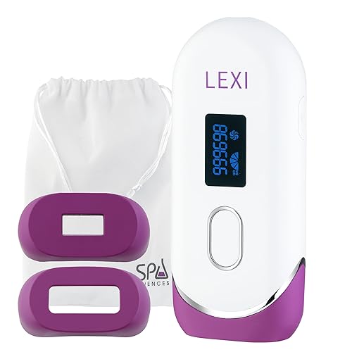 Spa Sciences - LEXI - Sistema de depilación IPL permanente sin dolor - aprobado por la FDA con 999,999 flashes, flash automático y sensor de piel