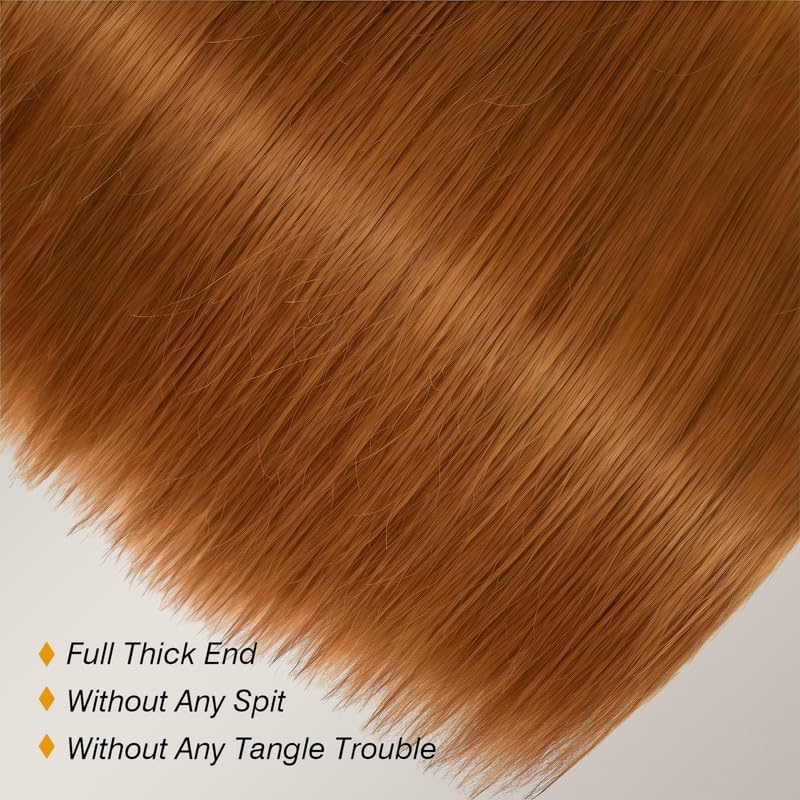 Light Brown 3 Bundles Human Hair Straight Color 30 Brazilian Virgin Hair Bundles 8 10 12 Inch Brown Straight Bundle Hair Extensions 300g