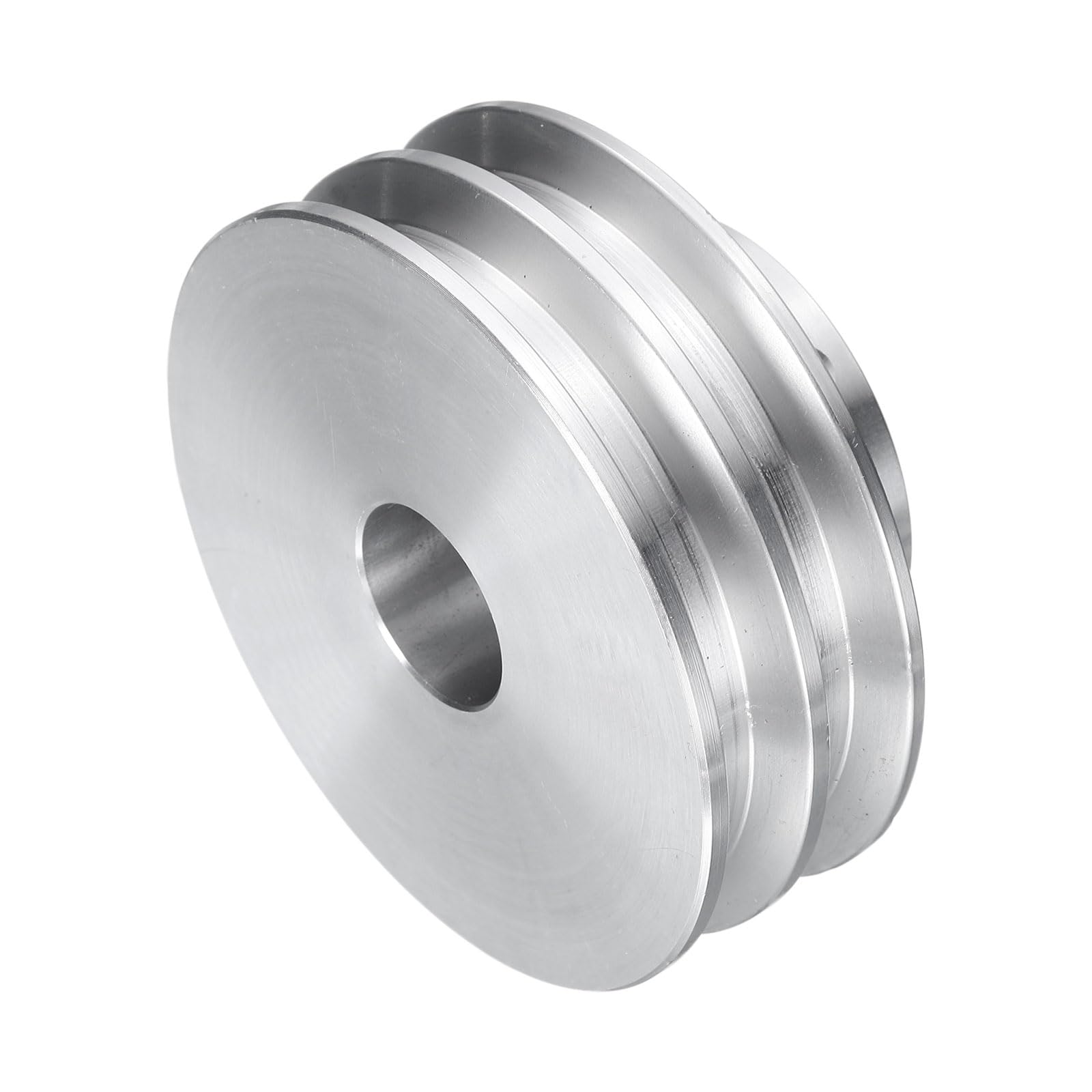 QUARKZMAN V-Typ Riemenscheibe 16mm Bohrung 60mm Außendurchmesser Doppelrillen Aluminiumlegierung Keilriemenscheibe für Motorwellen-Bohrmaschine 6mm(1/4") PU-Formgürtel