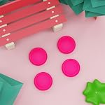 eXtremeRate PlayVital Switch Joystick Caps, Switch Lite Thumbstick Caps, Silicone Analog Cover for Joycon Thumb Grip Rocker Cover for Nintendo Switch Accessories & Switch Lite - Bright Pink