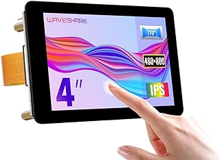 Waveshare 4inch Capacitive Touch Display for Pi 4B/3B+/3A+ CM3+/4 480×800 Resolution DSI Interface IPS Optical Bonding Screen