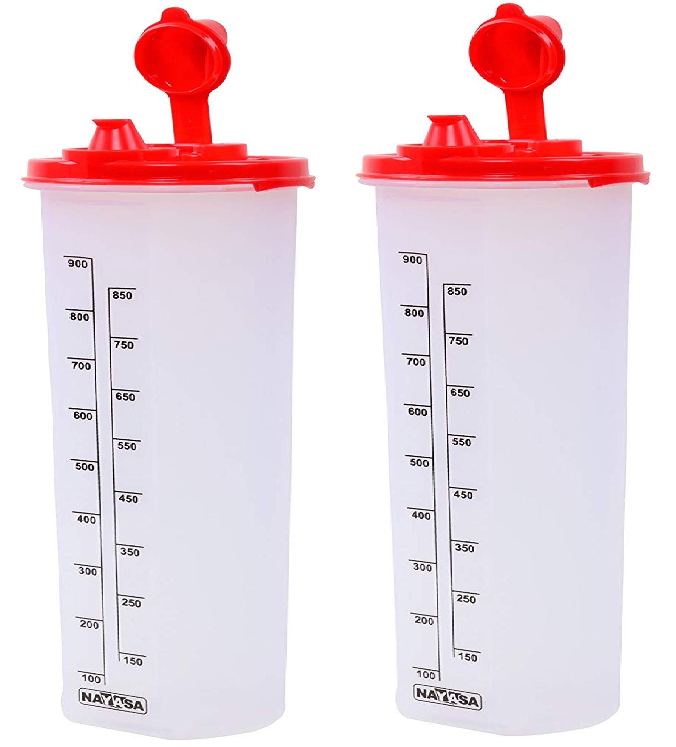 Nayasa Plastic Oil Dispenser 1000 ml Set of 2 Red - Image 2 thumbnail