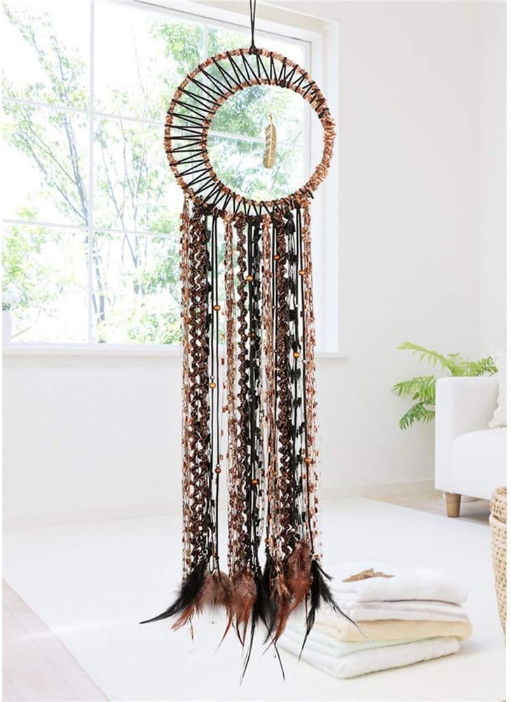 Lomohoo Dream Catcher Gold Feather Pendant Handmade 