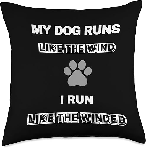 Funny Agility-Dog Run Like Winded Throw Pillow, 18x18, Multicolor