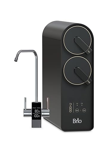 Miniatura 10 de Brio Sistema de filtración de agua de ósmosis inversa G20-U grifo de pantalla inteligente 700 GPD 21 puro a residuos reducción de TDS filtros