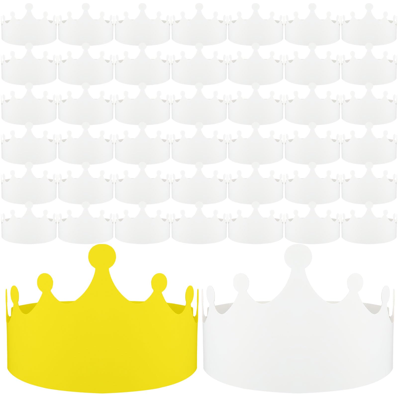 Jetec White Paper Crowns Kids DIY Birthday Crowns for Classroom Birthday Party Hats Decorations Baby Shower Supplies