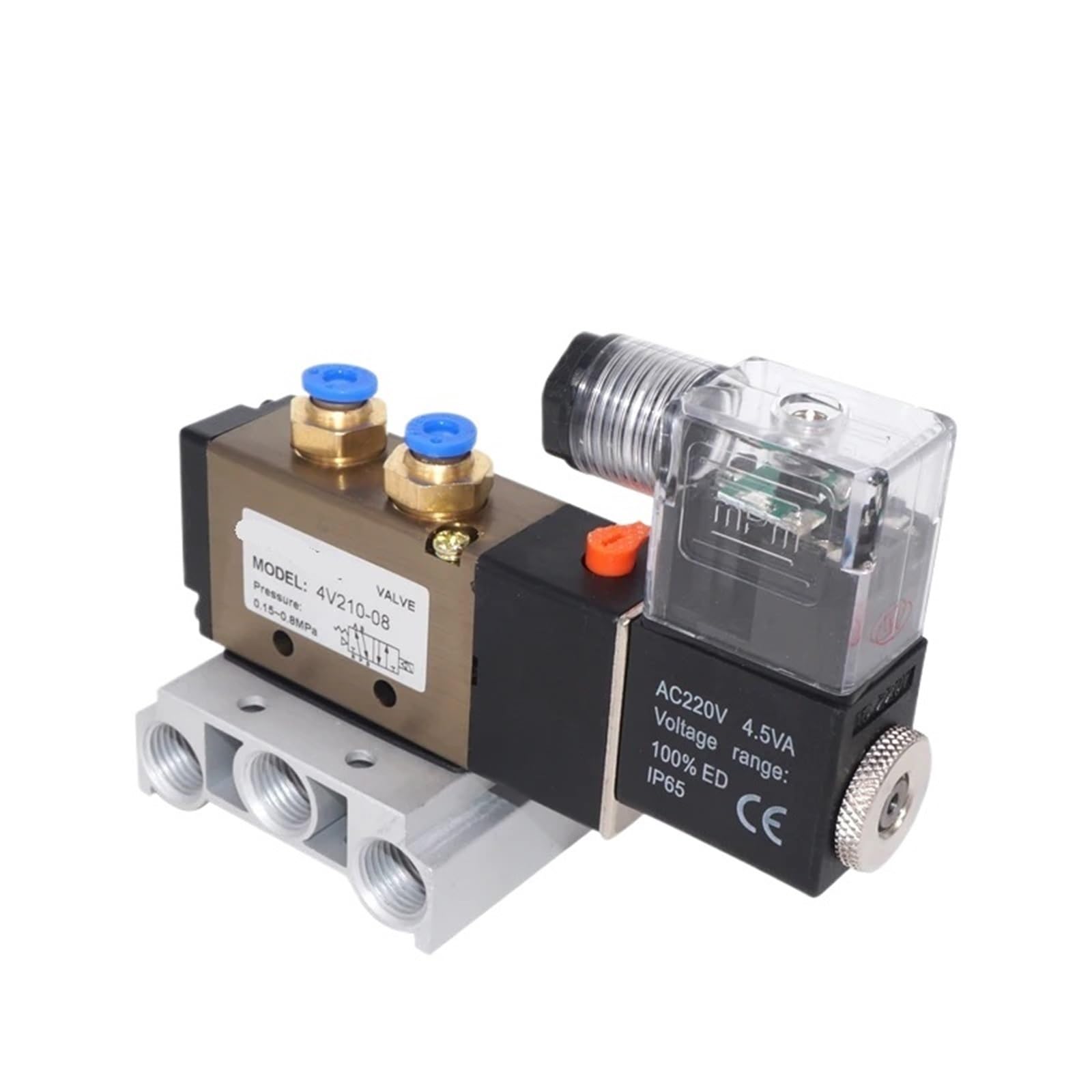 Électrovanne 4V210-08 AC110V à 9 stations pour collecteur pneumatique