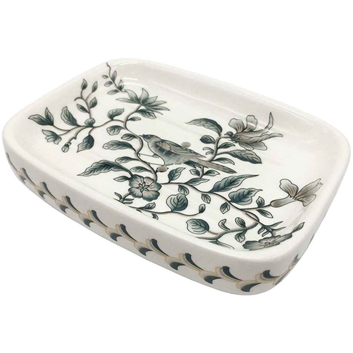Porte-savonnette blanc en céramique design pour douche, toilette et lavabo de salle de bain