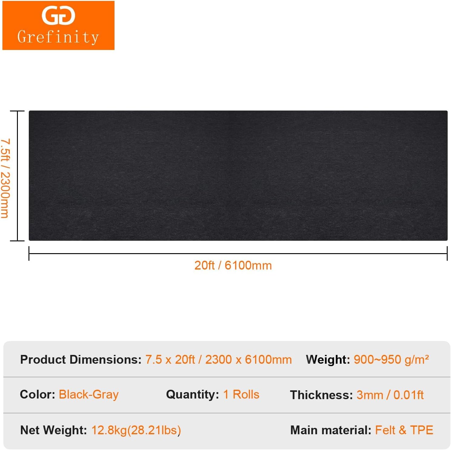 Garage Floor Mat, 7.5'X 20' Oil Spill Mat for Full-Size Sedans, Suvs image 2