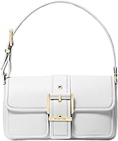 Michael Kors Women's Colby Medium Leather Shoulder Bag - Chic Rectangular Design with Gold-Tone Buckle