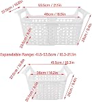 KENANLAN Adjustable Deep Freezer Basket, Expandable Chest Freezer Organizer Bin, Holds 10-15KG for Kitchen, Closet, Bathroom with Handle, Chest Accessory (L)