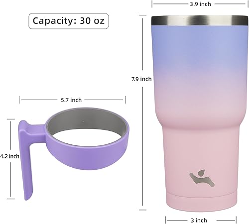 Miniatura 340 de 10 oz Tumbler with Handle and 2 Straw 2 Lid, Insulated Water Bottle Stainless Steel Vacuum Cup Reusable Travel Mug,Turquoise Negro