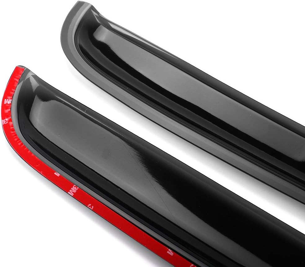 IKON MOTORSPORTS in-Channel Window Visor Compatible with 1999-2011 Ford Ranger, 1999-2000 B2500, 1999-2007 B3000, 1999-2009 B4000 with Extended Cab, Slim Style Acrylic Smoke Tinted 4PC Air Deflector