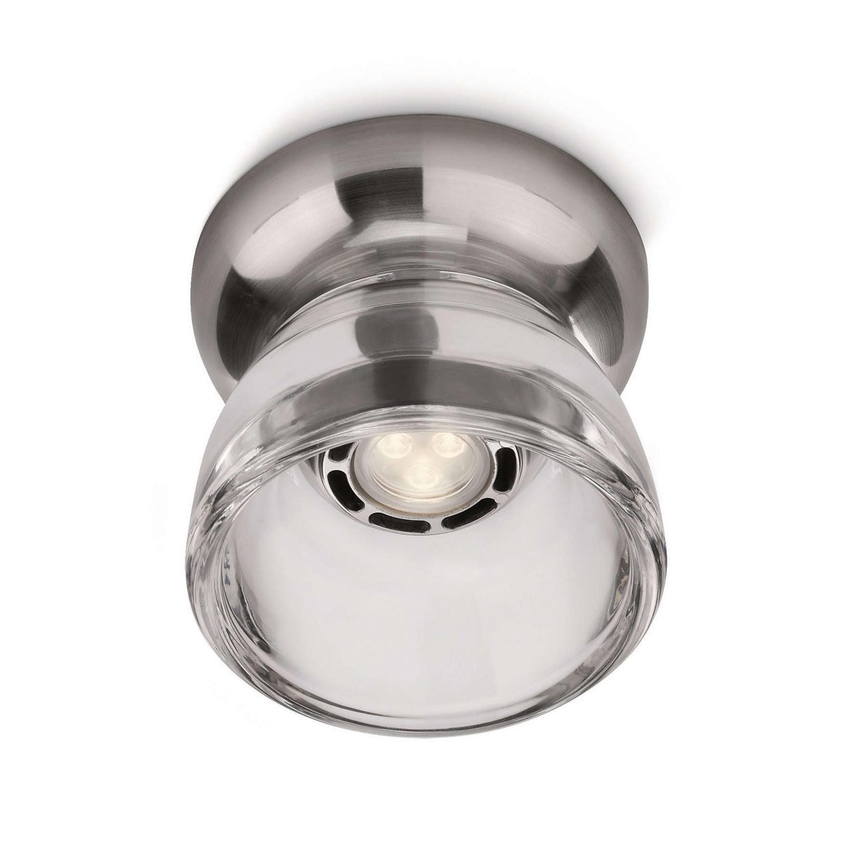Philips Matt Chrome Instyle 40727/17/16 Aluminium Glass Dimmable Led Ceiling Light - Suitable For Livingroom, Bedroom Or Kitchens