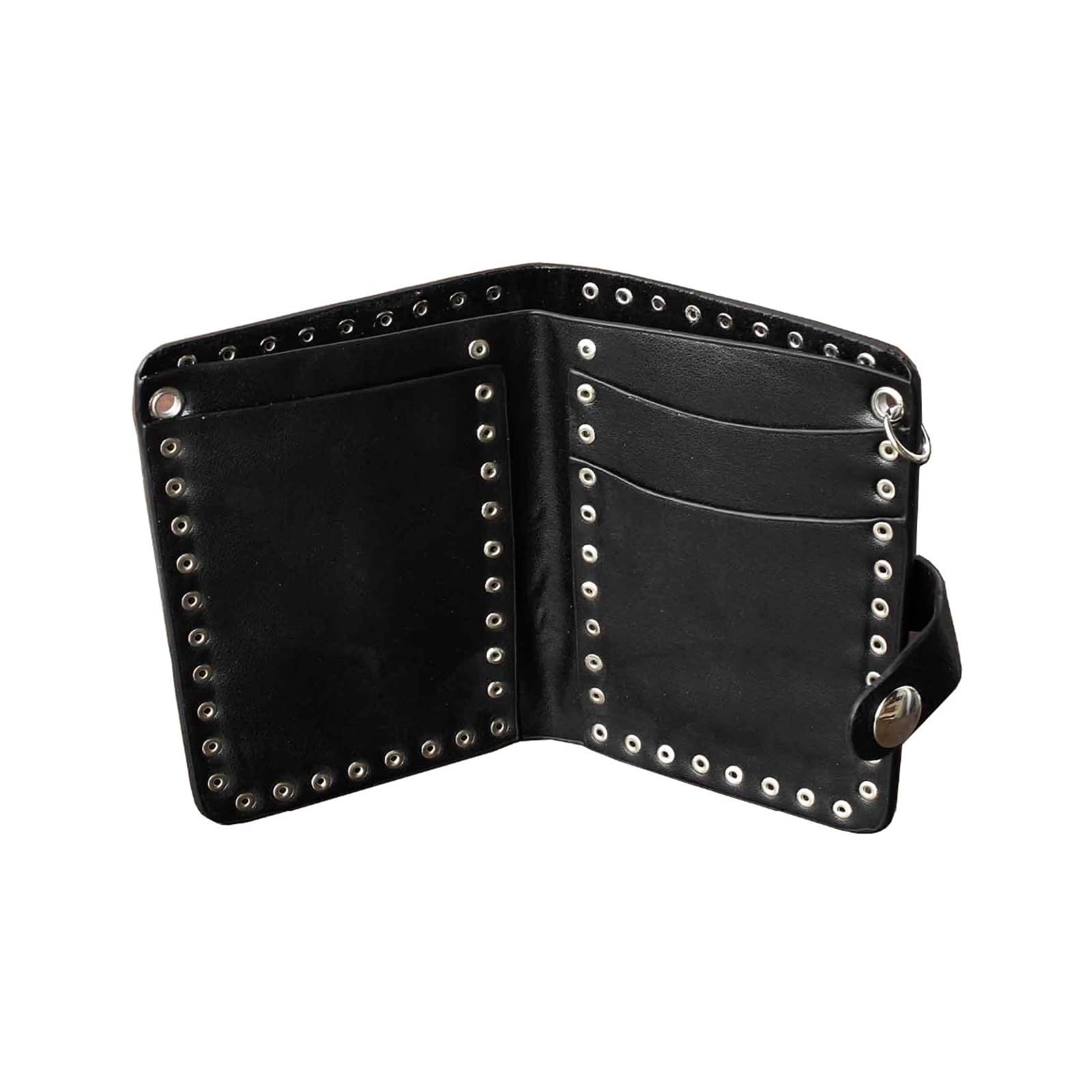 Cartera con Cadena para Hombre Cartera de Cuero Negra Plegable con Cadena for Hombre, Estilo Motero, Punk, gótico
