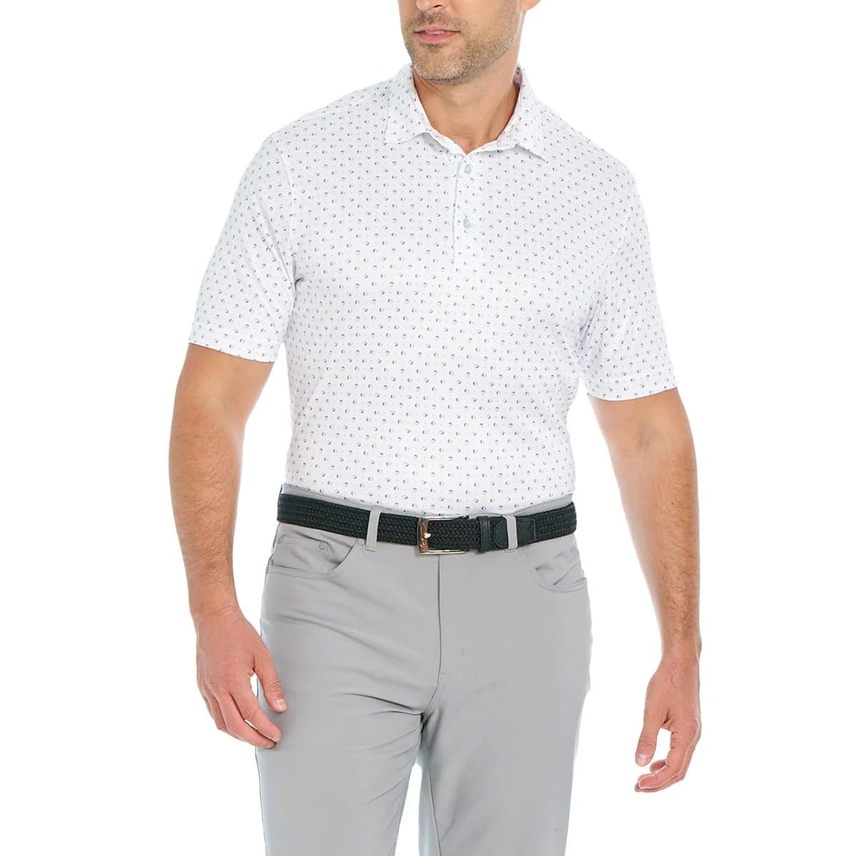 Greg Norman Men’s ML75 UPF 50+ Moisture Wicking Polo, White, XXL