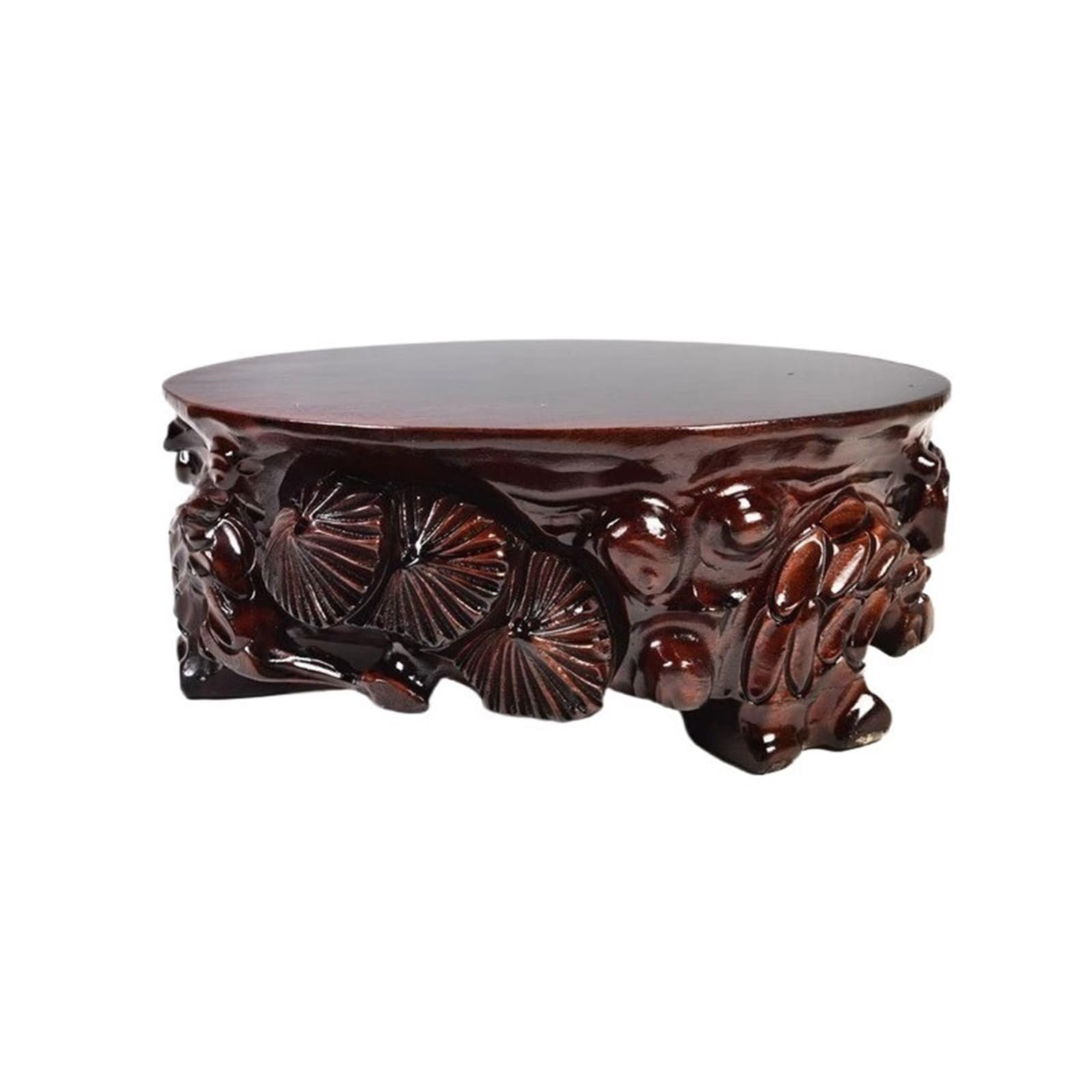ZENY896V Home Chinese Relief Carving Wood Display Pedestal Tea Sets Bonsai Homen Decor Base Decor(XXX-Large)