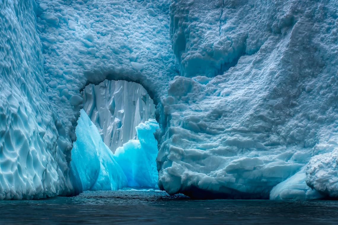 Amazon.com: Antarctic Blue Ice Canvas Wall Art - Beautiful Polar