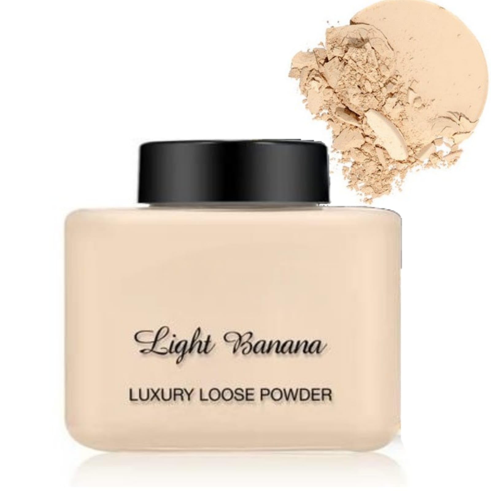 LOVE HUDA Professional HD Waterproof Long Lasting Light Banana Makeup Setting Loose Face & Body Powder Compact With High Coverage For Glowing For Girls & Women Natural Finish Pack Of 1