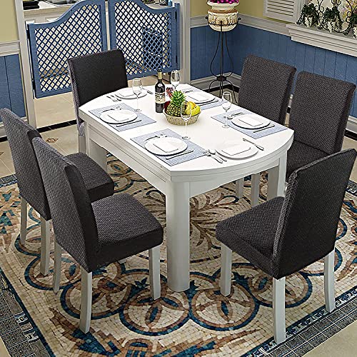 KELUINA Stretch Jacquard kitchen Dining Room Chair Covers,Removable Chair Seat Covers for Dining Chairs Set of 1/2/4/6,Parsons Chair Protector Decoration Covers(Black,2 Pcs) - Image 4