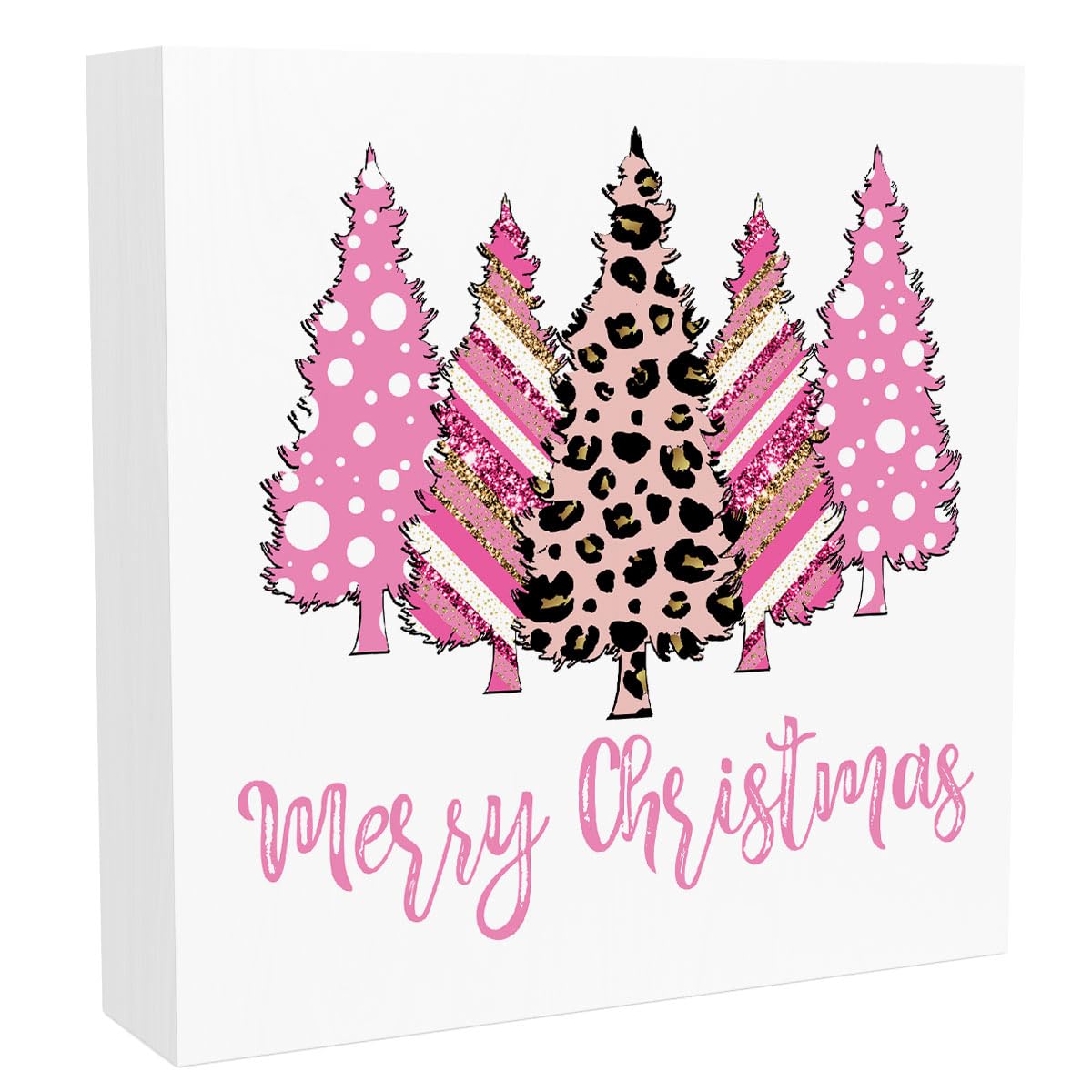 Ensound A1777 Pink Merry Christmas Decor Pink Christmas Tree Decorations Pink Christmas Decorations Pink Christmas Decor Cute Christmas Decor Merry Xmas Decorations 5X5 Inch
