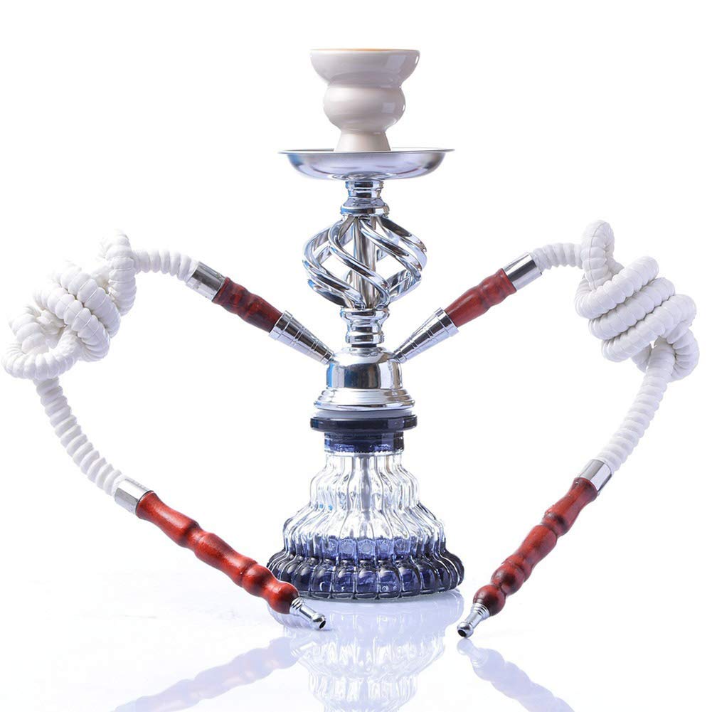 11.5" Premium 1 or 2 Hose Hookah Complete Set with Everything - Shisha Hookah Glass Vase Water Pipes