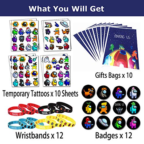 Among Us spel verjaardagsfeestje gunst voor fans - Among Us polsbandjes, tijdelijke tatoeages, cadeautjes voor… - Image 3