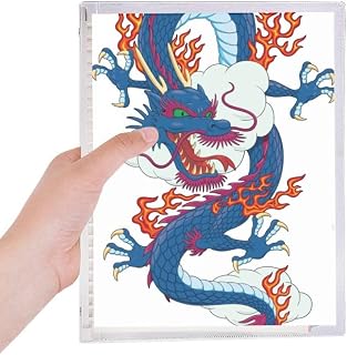 Caderno chinês com estampa de nuvem de dragão chinês com folhas soltas e diário recarregável
