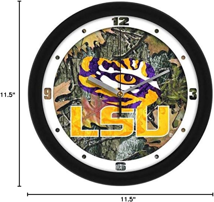 SunTime LSU Tigers - Camo Wall Clock