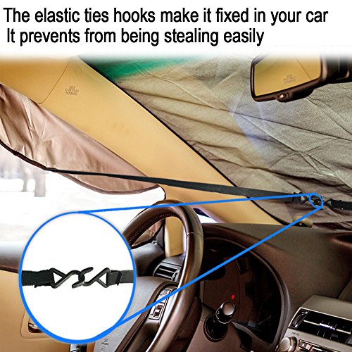 Big Hippo Snow Cover, Magnetic Windshield Snow Cover and Mirror Covers Used for Storage Pouch - Ice Frost Windshield Cover Wind Proof Car Cover in All Weather, Fit for Cars, Trucks, SUV, Vans Vehicle