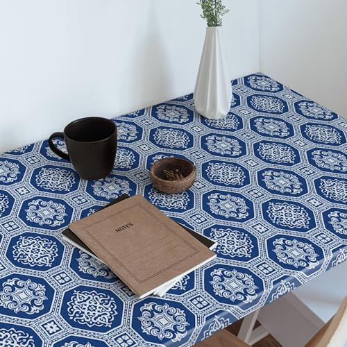 Papel pintado para muebles viejo vinilo autoadhesivo azulejo portugués azul cubre imperfecciones 4