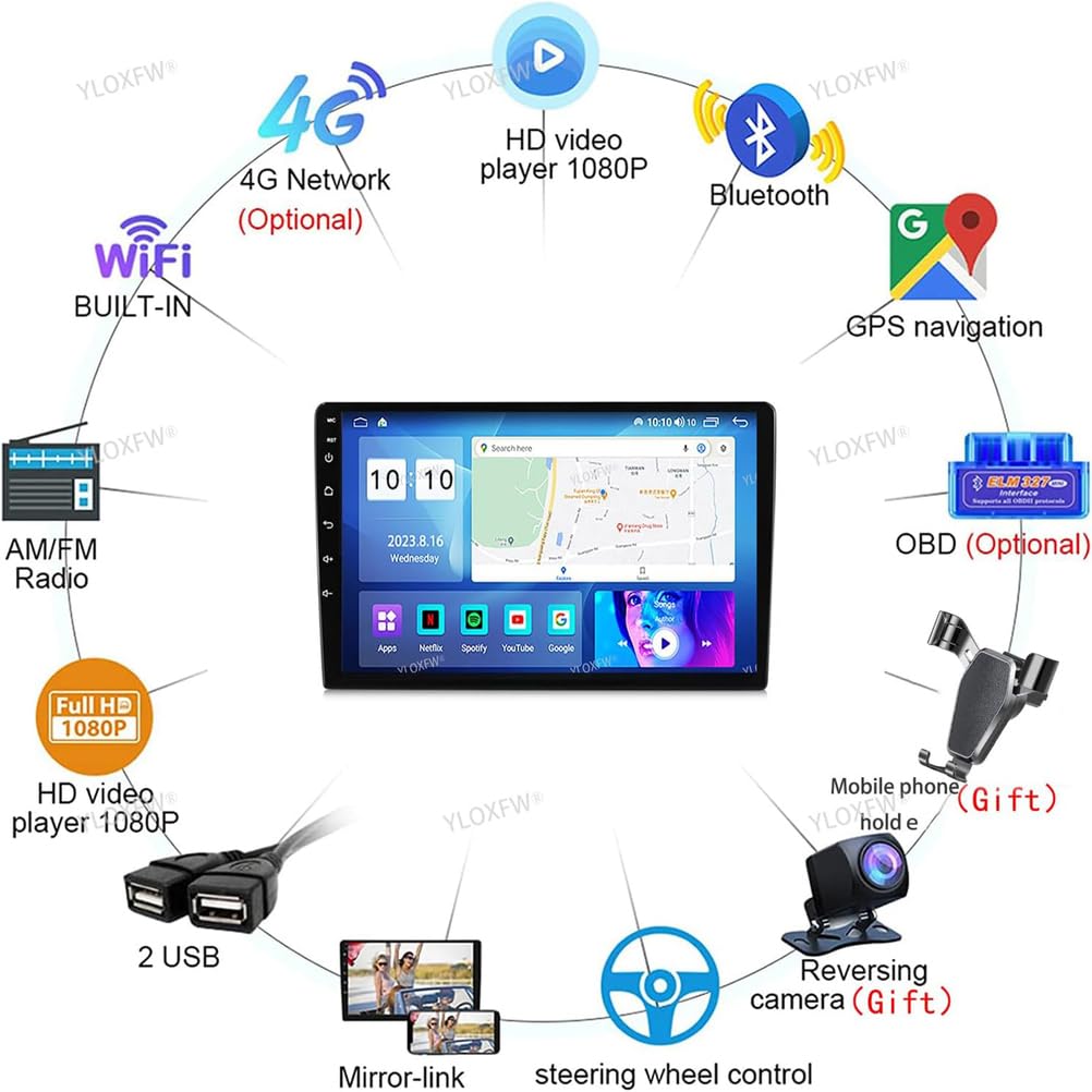 Autoradio 2 DIN per Verso 2009-2018 con Wireless Carplay Android Auto 9 Pollici Android 12 Auto Radio con RDS/GPS/WiFi/Bluetooth/Radio FM/Telecamera di Retromarcia