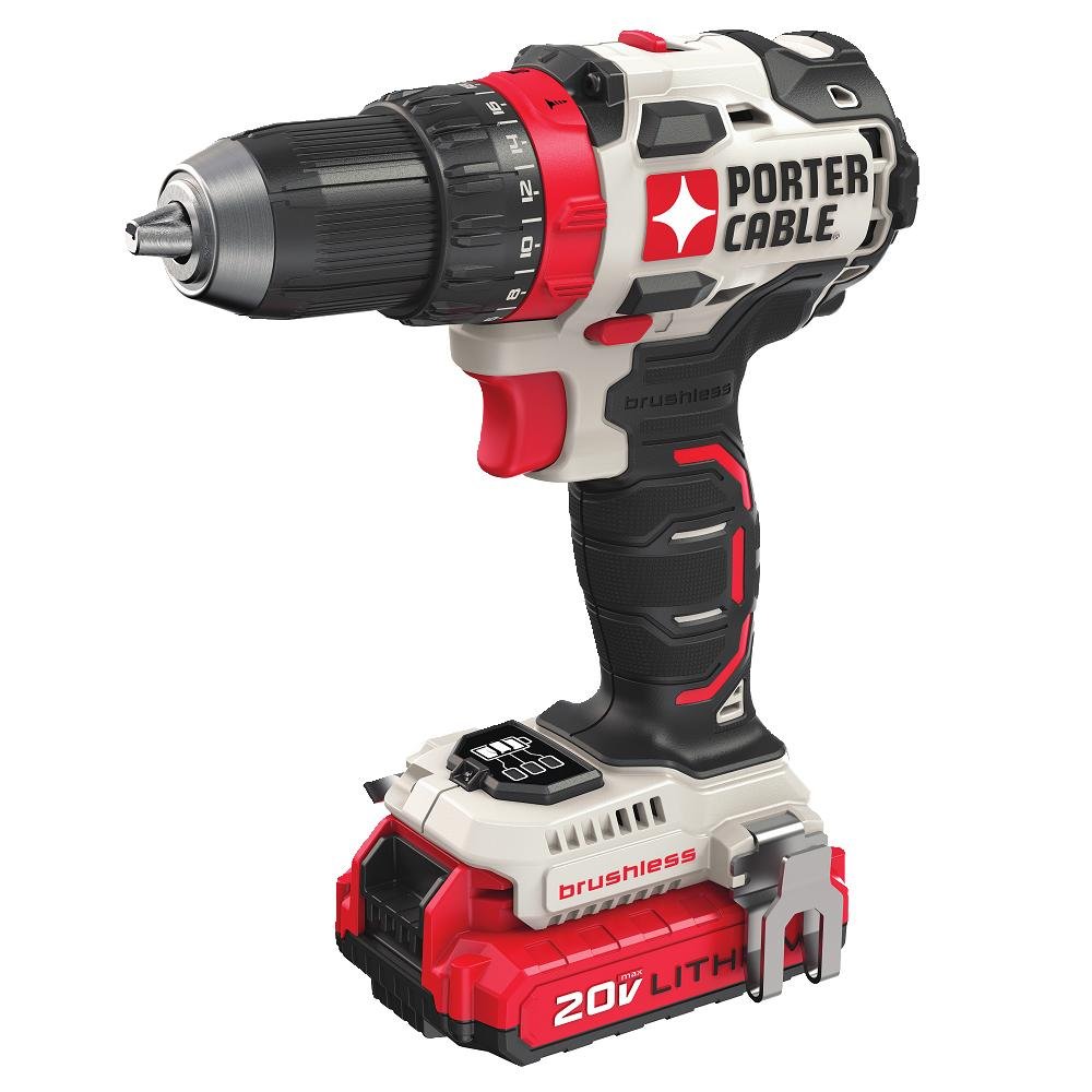 PORTER-CABLE 20V MAX Cordless Drill / Driver Kit, 1/2-Inch (PCCK607LB)