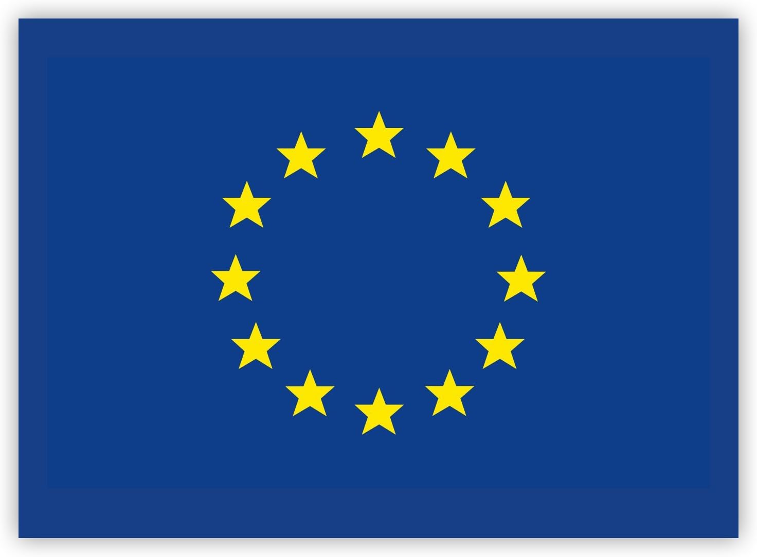 4 x European Flag Sticker Set - EU Sticker - for Cars, Laptop, Windows, Luggage (7.4 x 5.2 cm)