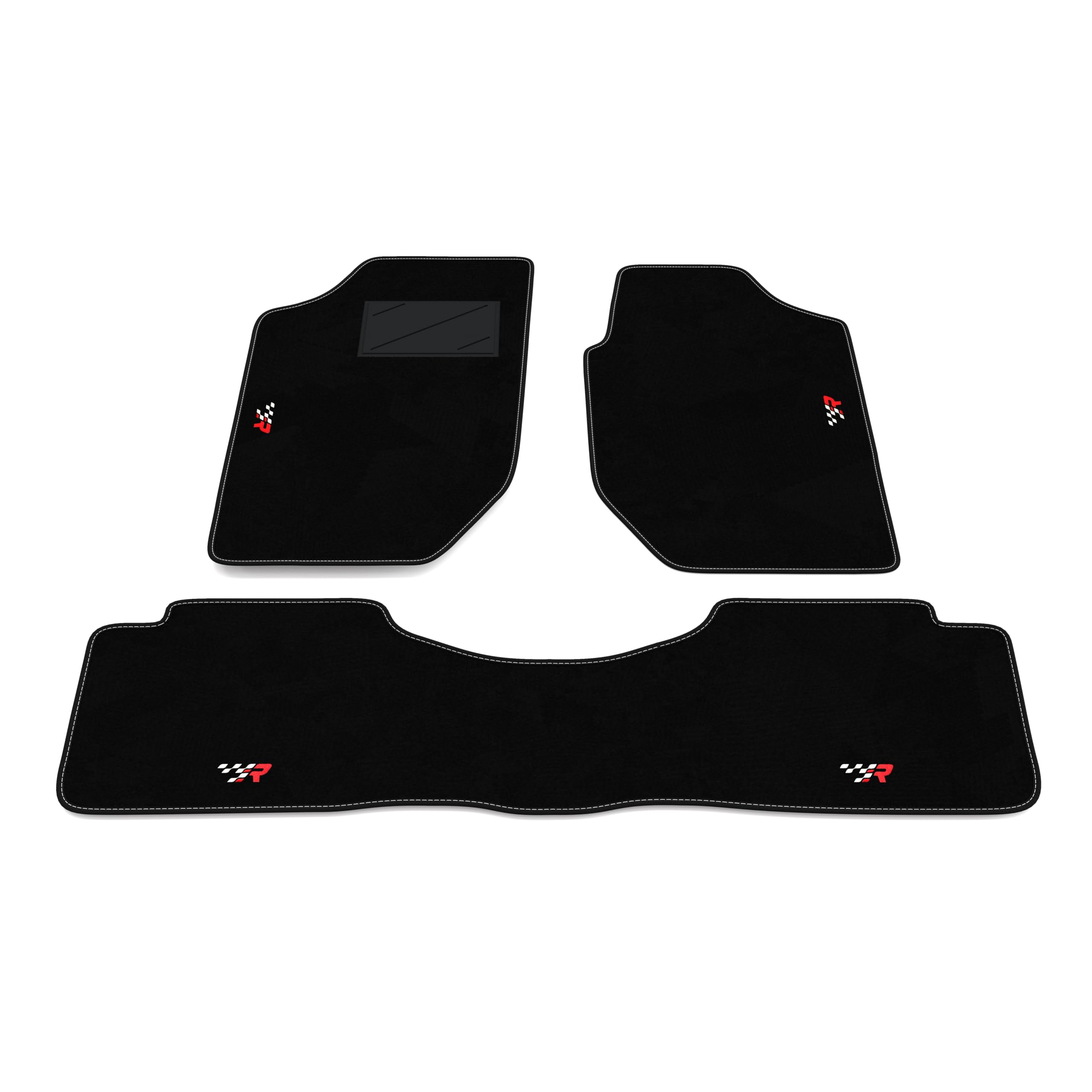 Set de Tapis de Voiture compatibles avec Land Rover Freelander 1997-2006 - arrière uni | Tapis sur Mesure en Moquette, Broderie R Racing, sur Mesure