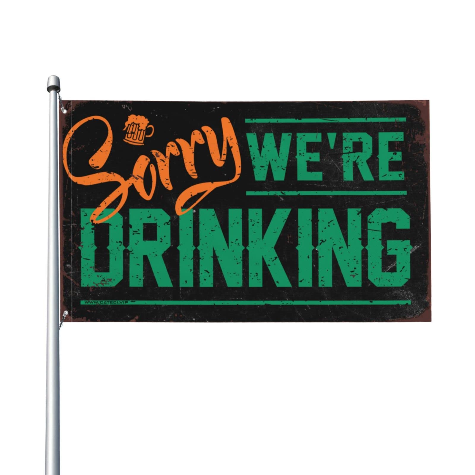 COTECI Garage Art Sorry We'Re Drinking Flag Mens Home Decor Vintage Decor (Size : 30X45CM)