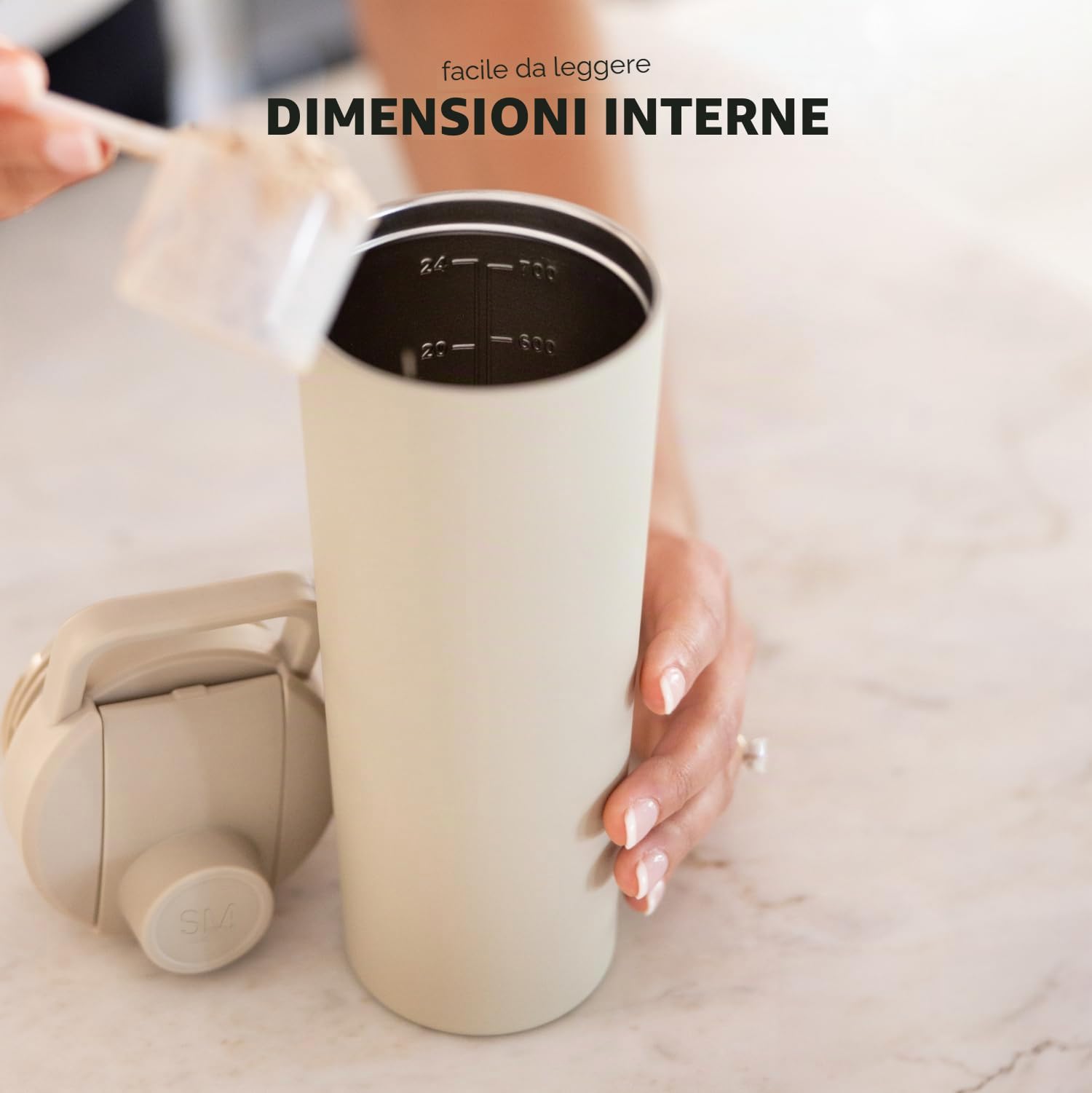Simple Modern Borraccia Shaker in Acciaio Inossidabile con Pallina | Bicchiere Isolato in Metallo per Mix di Proteine, Frullati e Pre-Workout | Rally | 710ml | Midnight Black
