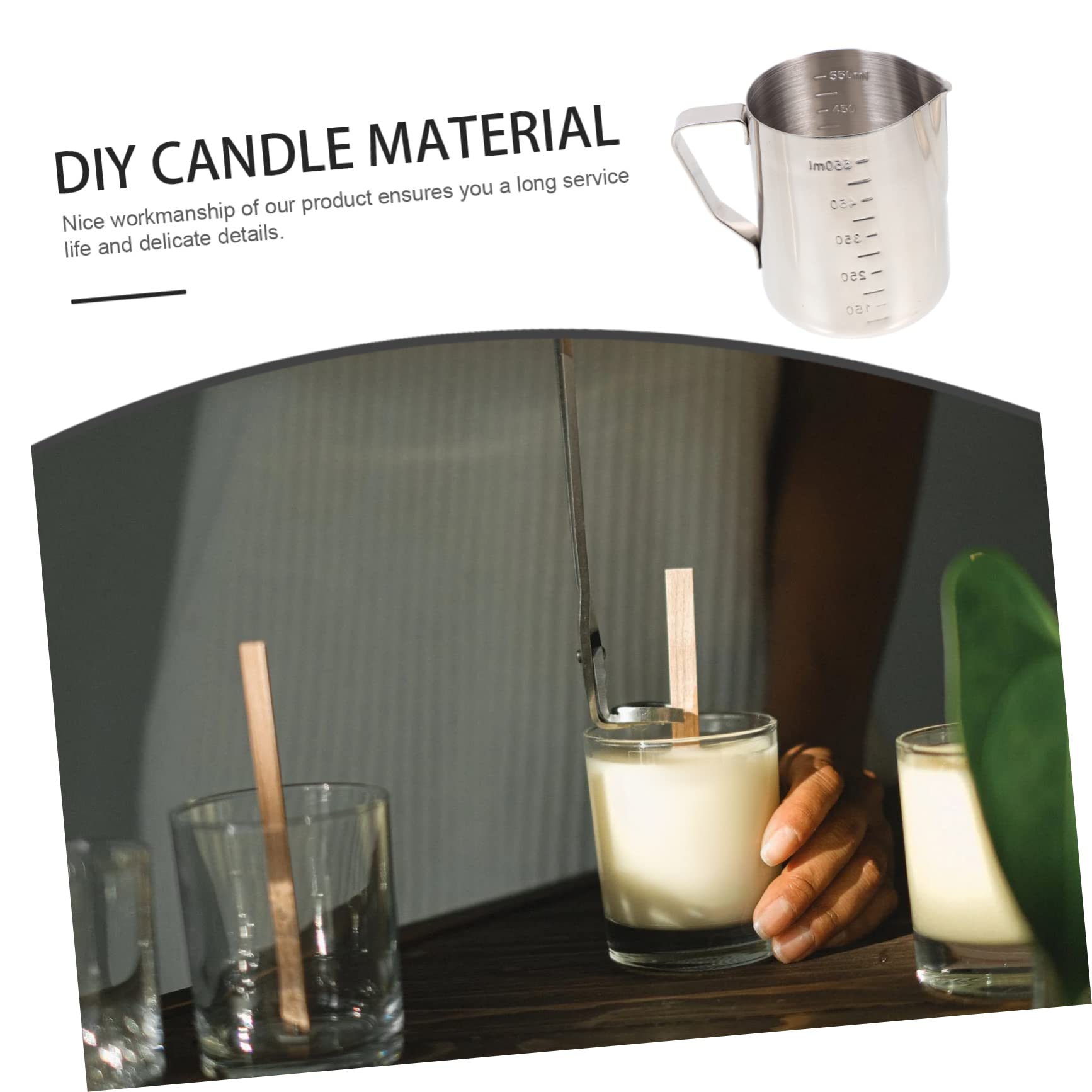 VILLFUL Kit para Hacer Velas Aromáticas Acero Inoxidable Plata, Fácil de Usar y Limpiar, Set Creativo Accesorios para Bricolaje en Casa