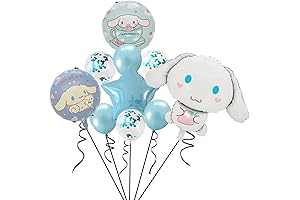Kawaii Cinnamoroll Party Balloons: 10Pcs Anime Decorations for Birthdays and Celebrations