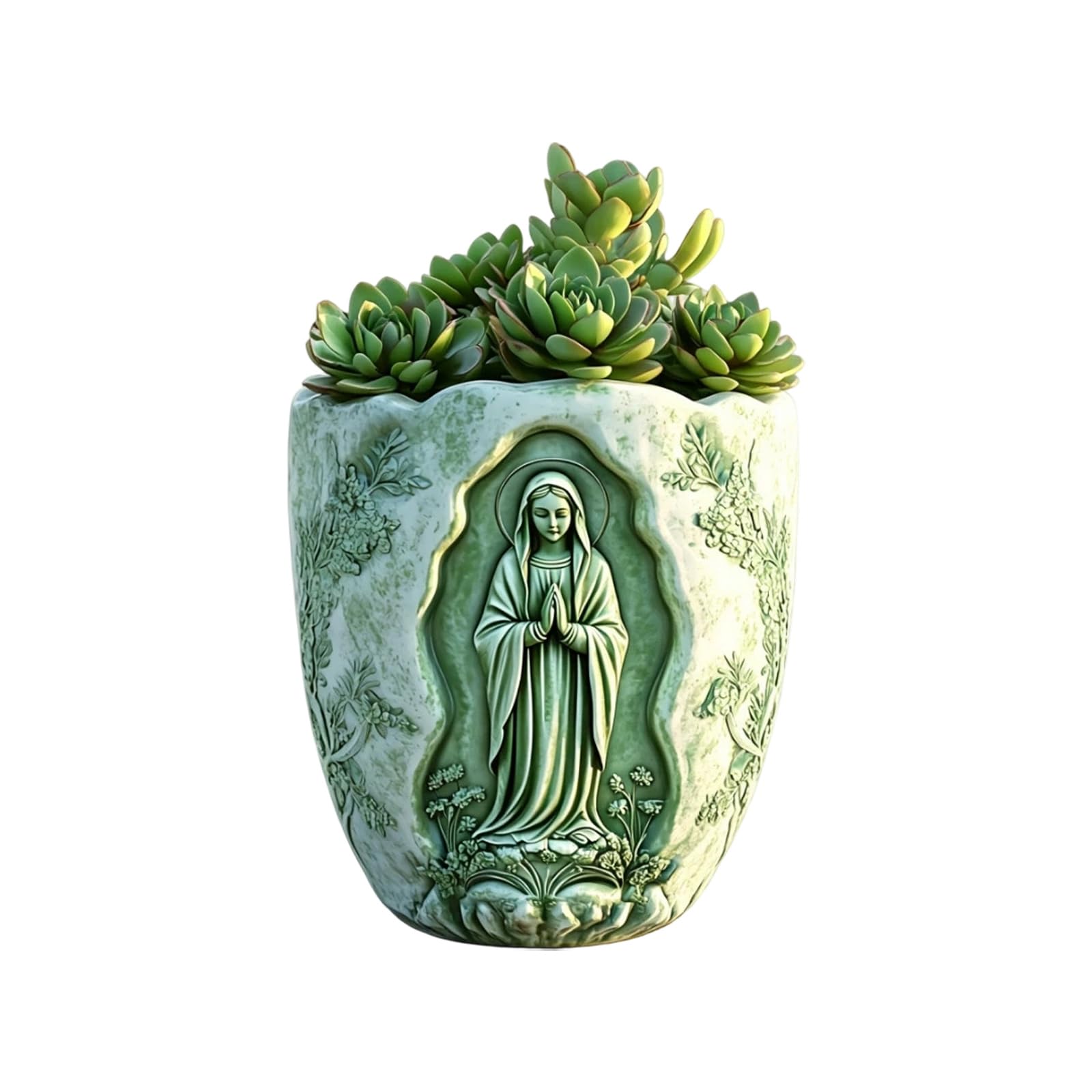 Shunzhong Embossing Silicone Planter Mold for Cement Flowerpot Decorative Concrete Planter Resin Craft Handcrafted Concrete Farmer Cast