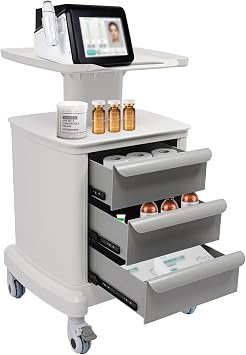 Mobile Medical Cart with 3 Drawers, Utility Cart with Wheels Commercial Hospital Office Lab Cart Beauty Salon Storage Trolley, for Hospital Lab Clinic Pet Shop