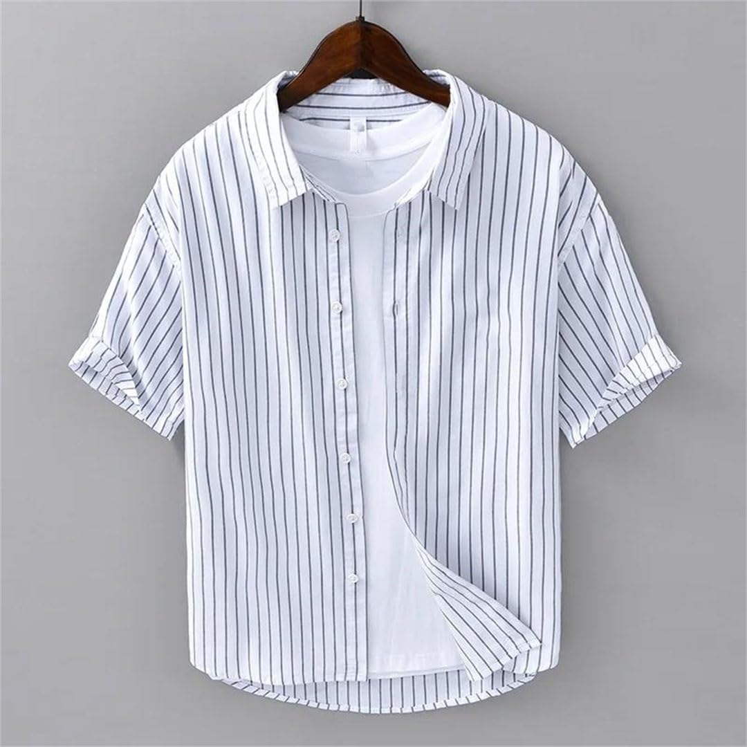 Camicia da uomo T-shirt Camicia a righe Camicia hawaiana a maniche corte